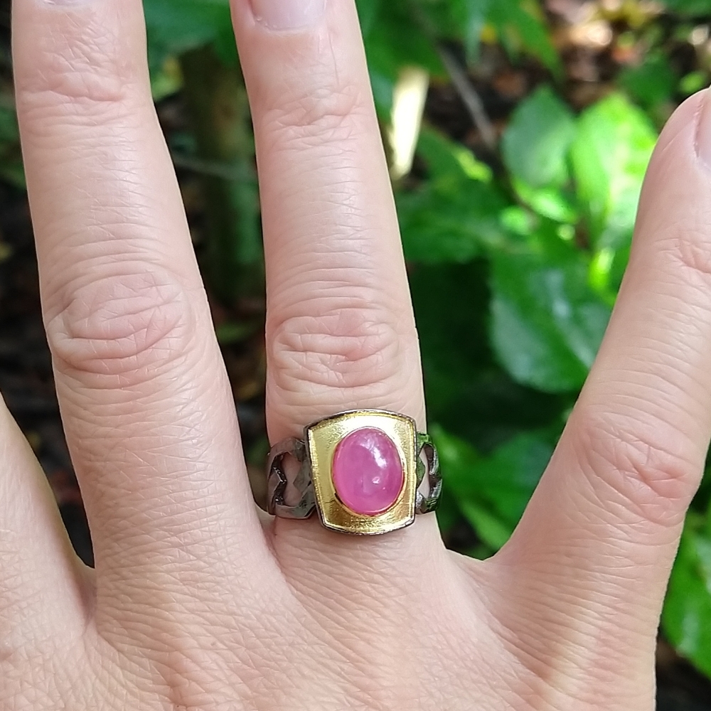 Natural Ruby Sterling Artistic Ring - image 5
